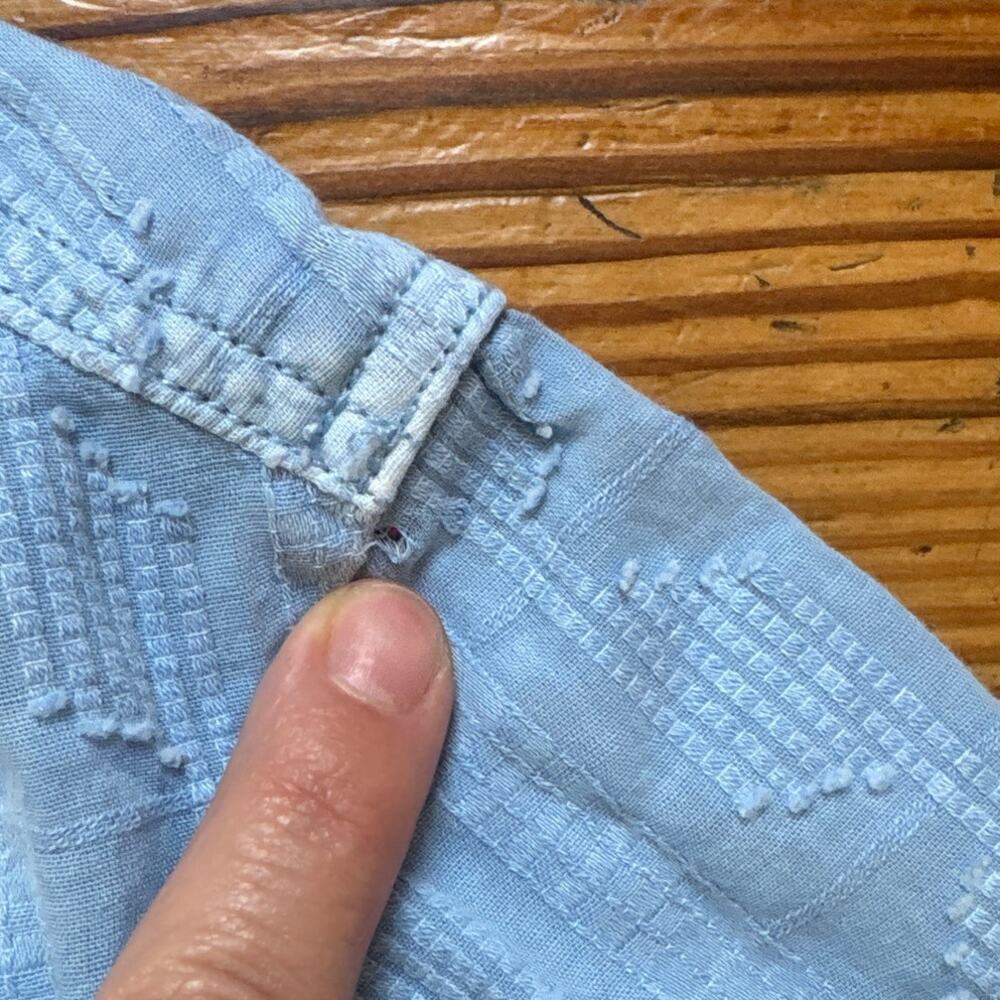 Pilcro light‎ blue cotton lace back western long sleeve button up shirt SIZE XS - Picture 4 of 7